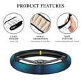 thumbnail image 4 of Rateoe Blue and Teal Gradient Pattern Elastic Stretch Steering Wheel Cover, Universal 15 inch, Microfiber Breathable , Anti-Slip, Odorless, Easy Carry, 4 of 6