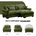 thumbnail image 6 of TUANLUO 93.7" Upholstery Sectional Sofa and Couch with Ottoman - Oversized Velvet Loveseat Tufted Couch for Living Room, Olive Green, 6 of 9
