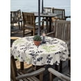 thumbnail image 2 of Outdoor Tablecloths with Umbrella Hole & Zipper, Grey Green Botanical Round Tablecloth 54 Inch, Rustic Country Spring Floral Summer Leaf Waterproof Table Cloth, Patio/Pool/Picnic Table Covers, 2 of 8
