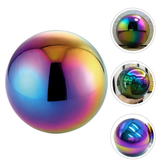Worgeous Set of 2 Mirror Polished Floating Gazing for Garden Decoration, Colorful Reflective Outdoor Ornaments