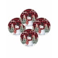 thumbnail image 7 of 13 Inch Round Placemats Set of 4, Red Plaid Snowman Christmas Non Slip Heat Insulation PP Table Mats, Xmas Tree Snowflake Birds Branches Washable Place Mats for Kitchen Dining Party Table Decor, 7 of 7