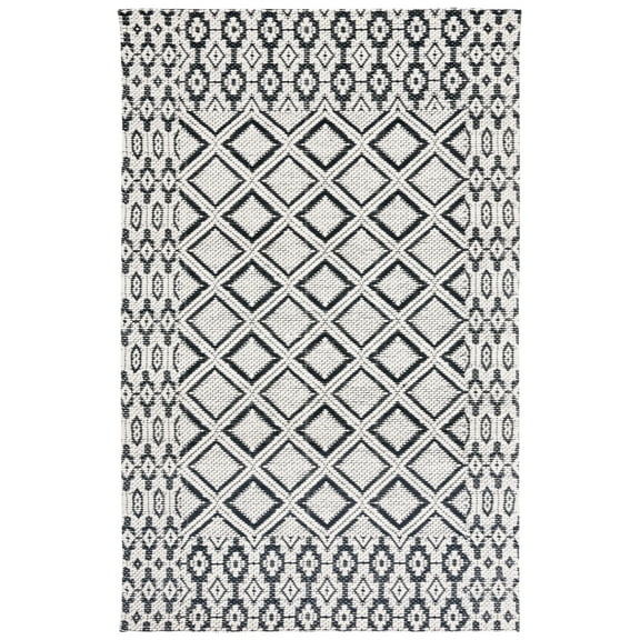 SAFAVIEH Vermont Wayra Trellis Area Rug, Ivory/Black, 5' x 8'
