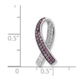 thumbnail image 4 of 14k White Gold Diamond Lab Created Pink Sapphire Awareness Slide Pendant Charm, 4 of 4