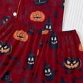 thumbnail image 6 of Bobifish Toddler Girls Halloween Print Sleepwear Sets Short Sleeve Collared Button Down Top&Shorts Nightwear Kids Girls Sets, 6 of 9