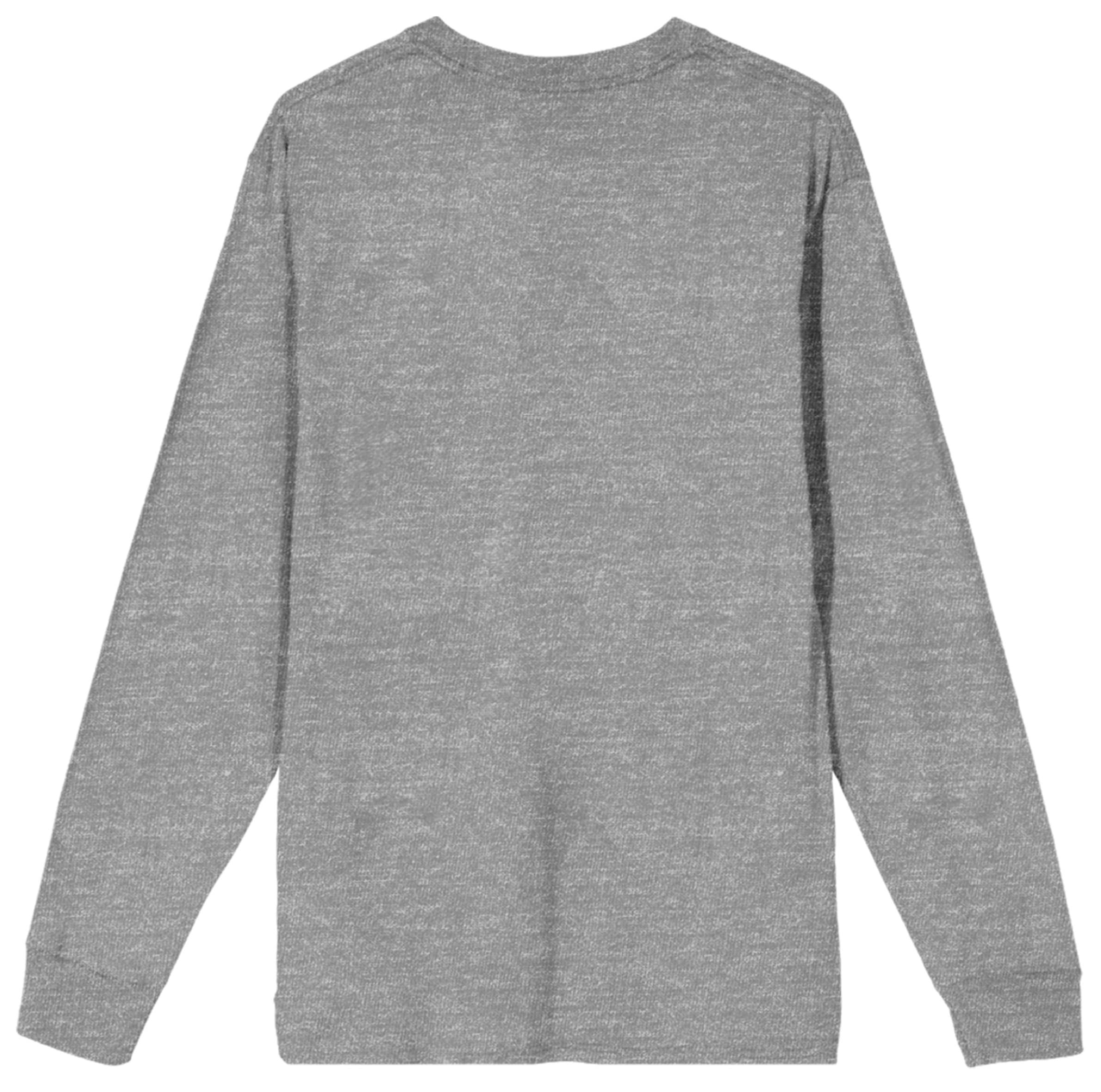 Elf Movie Buddy Raised By Elves Women's Heather Gray Long Sleeve Crew Neck Tee-Medium