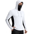 thumbnail image 2 of Inglocry Men's UPF 50+ Hooded Fishing Shirts Quick Dry Long Sleeve Sun Protection Hoodie, Hiking Running Swimming Rash Guard with Mask 2026 Black 2XL, 2 of 4