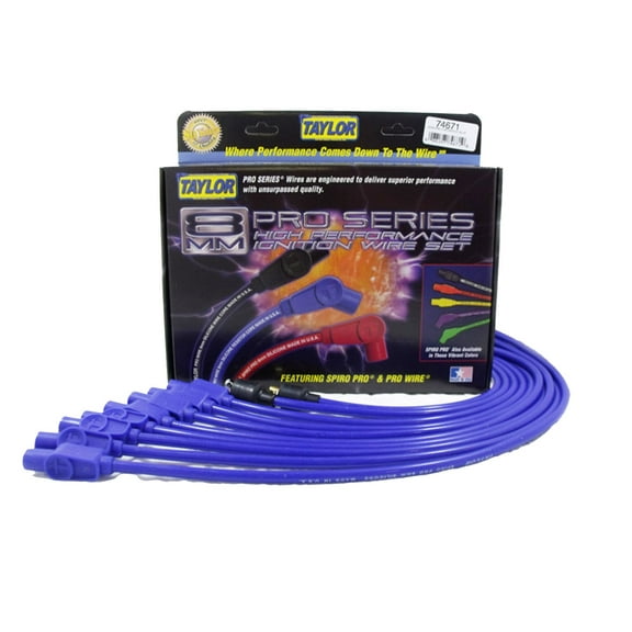 Taylor Wire / Vertex 74671 TAY74671 8MM SPIRO-PRO CUSTOM 8 CYL BLUE Fits select: 1980-1991 DODGE D-SERIES, 1970-1991 DODGE W-SERIES