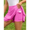 thumbnail image 3 of Charmo Womens High Waisted Sport Skirts Scallped Trim Athletic Tennise Skirts with Pockets, 3 of 7