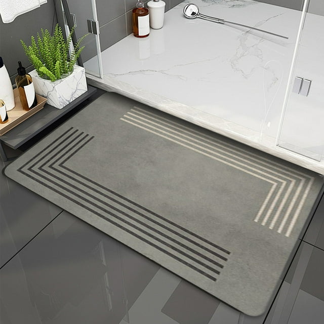Xihbxyly Alfombrilla de Baño de Diatomita, Superficie de Secado Suave y Absorbente, Base de Goma Antideslizante, Diseño Fácil de Limpiar, Duradera, Se Adapta a Todos Los Estilos de Baño, Tamaño 60 X