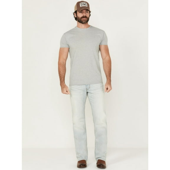 Moonshine Spirit Men's Savage Wash Hutch Slim Bootcut Stretch Denim Jeans - MSHO24J1-LTW 31W x 30L  US