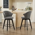 thumbnail image 6 of SYNGAR Swivel Bar Stools Set of 2, 360 Dreege Swivel Modern Counter Height Bar Stools with High Backrest, Chenille Upholstered Kitchen Island with Footrest, Dark Gray, 6 of 12