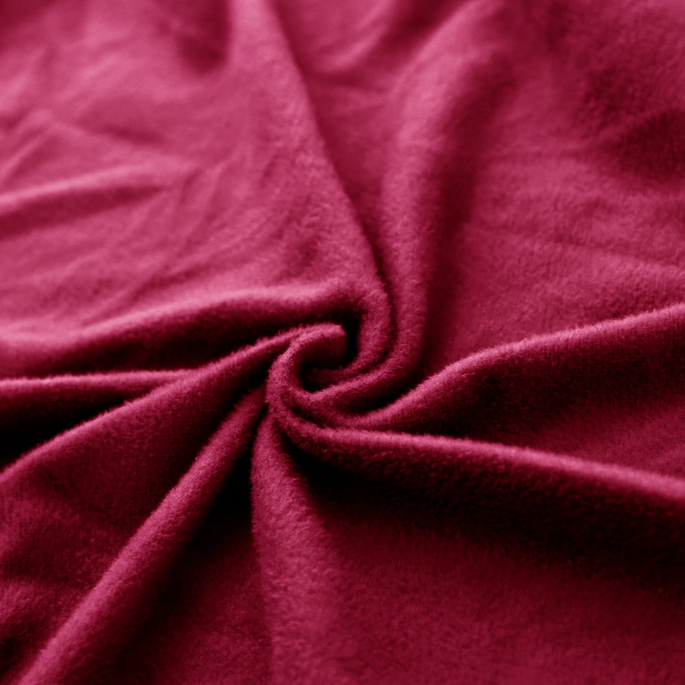 SHANNA 2 Piece Thick Velvet Stretch L Shape Sofa Covers Anti-Slip Sectional Sofa Couch Slipcover(L-shape 2 Seater+3 Seater,Burgundy)