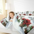 thumbnail image 4 of jejeloiu Retro Flower Floral Queen Comforter Set,Christmas Snowflake Bedding Sets,Red Green White Bedding Comforter Set,Luxury Bedroom Decor Reversible,3-Piece, 4 of 8