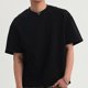 thumbnail image 3 of Blusas y camisas de manga corta con cuello en V para hombre, blusa informal de color liso con cuello en V y manga corta, blusa para hombre, 3 of 4