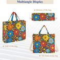 thumbnail image 6 of FORMRS Womens Corduroy Tote Bag Crossbody Shoulder Handbag with Pocket, Cartoon Flowers, 6 of 7