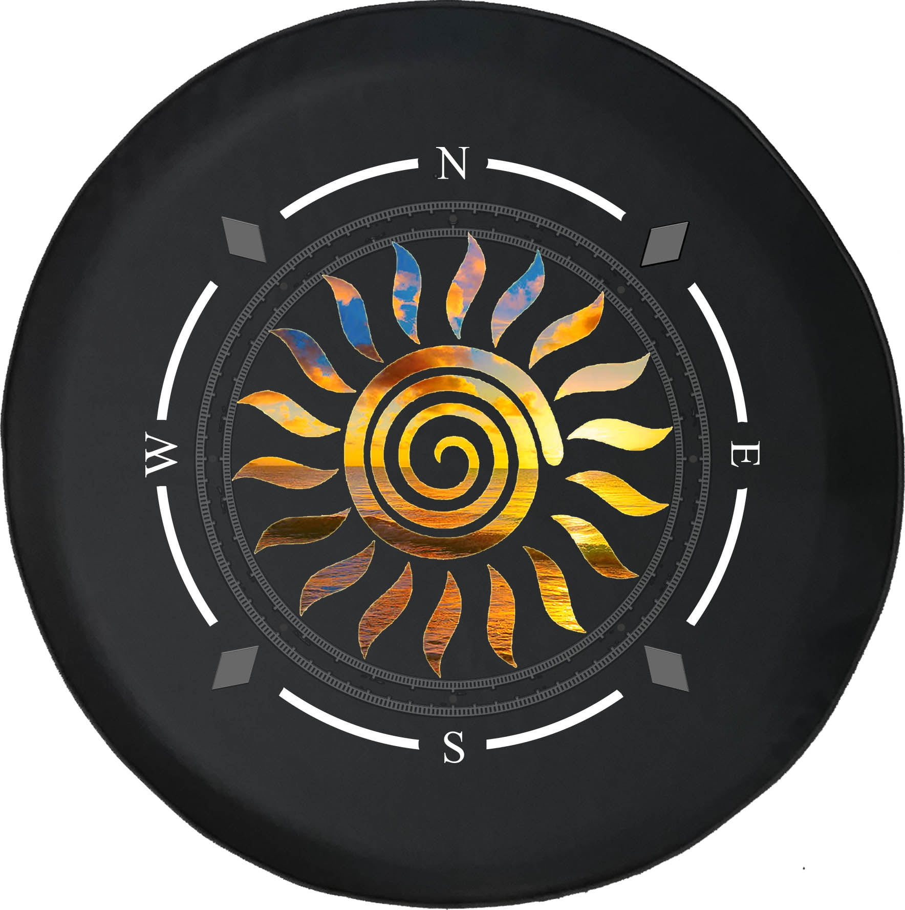 Spare Tire Cover Compass Island Tribal Sun Wheel Covers Fit for SUV  accessories Trailer RV Accessories and Many Vehicles