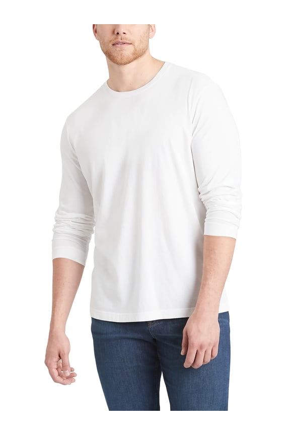 Men's Organic Premium Cotton Garment Dye Long Sleeve T Shirt