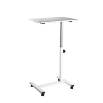 Seville Classics airLIFT® 23.6" Overbed Height Adjustable Mobile Side Table Cart, White