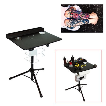 Professional Mobile Tattoo Workstation Black Height Adjustable For Beauty Salon