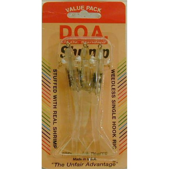 D.O.A. 3" Flavored Shrimp 3 Pack Clear - FSH3-3P/312