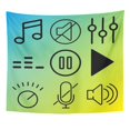 thumbnail image 1 of JSDART Audio Media Consisting 9 About Melody Sound Controller Mute Play Button Music Pause Muted Volume Wall Art Hanging Tapestry Home Decor for Living Room Bedroom Dorm 60x80 inch, 1 of 1