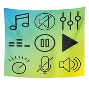 ZEALGNED Audio Media Consisting 9 About Melody Sound Controller Mute Play Button Music Pause Muted Volume Wall Art Hanging Tapestry Home Decor for Living Room Bedroom Dorm 60x80 inch
