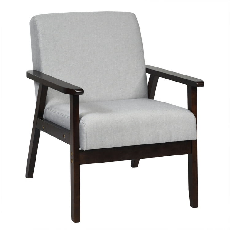 Finihen Mid-Century Modern Accent Chair, Retro Fabric Armchair, Solid Rubber Wood Fabric Accent Armchair, for Living Room, Light Gray Finihen Mid-Century Modern Accent Chair, Retro Fabric Armchair, Solid Rubber Wood Fabric Accent Armchair, for Living Room, Light Gray