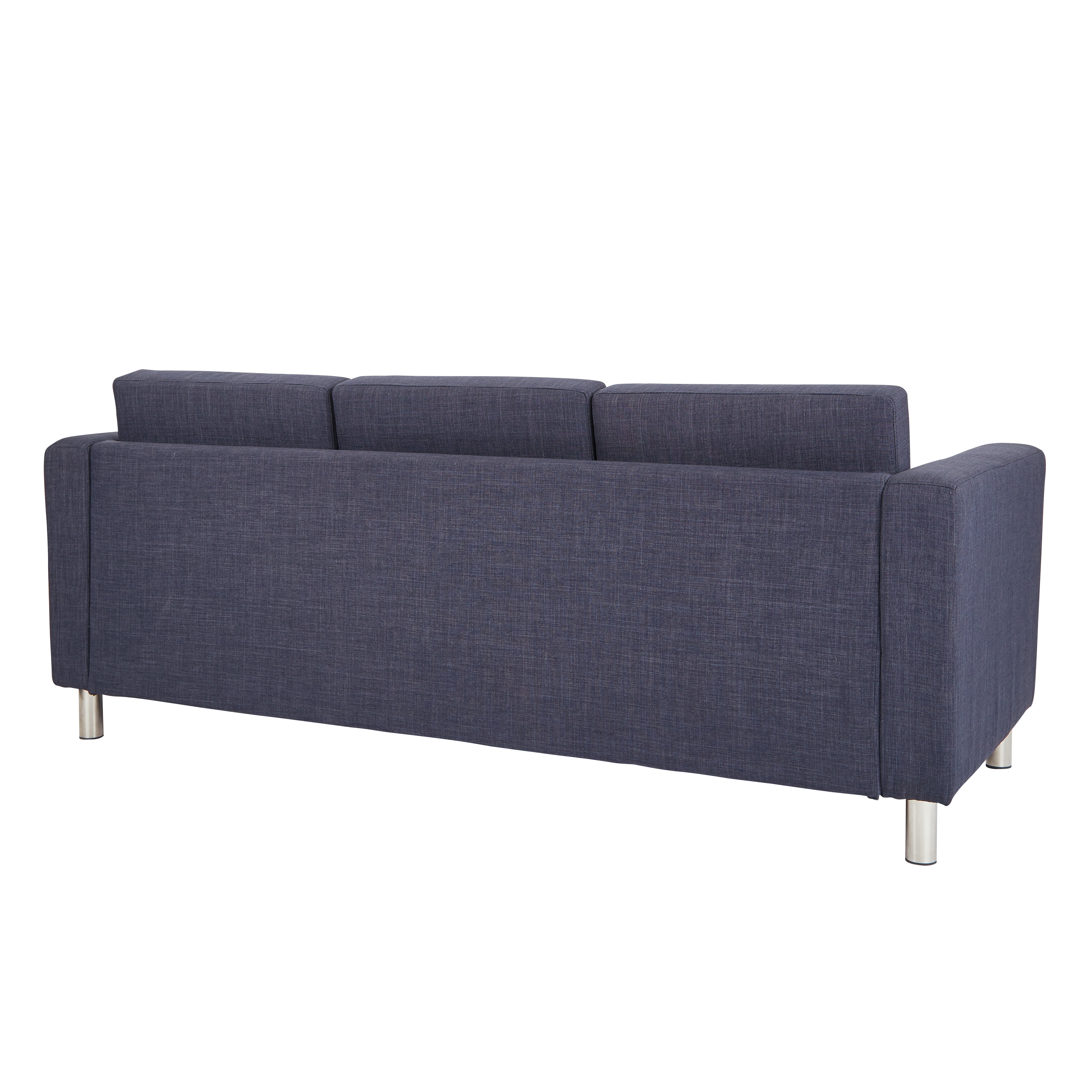 Pacific Sofa in Navy Fabric with Chrome Legs - Walmart.com