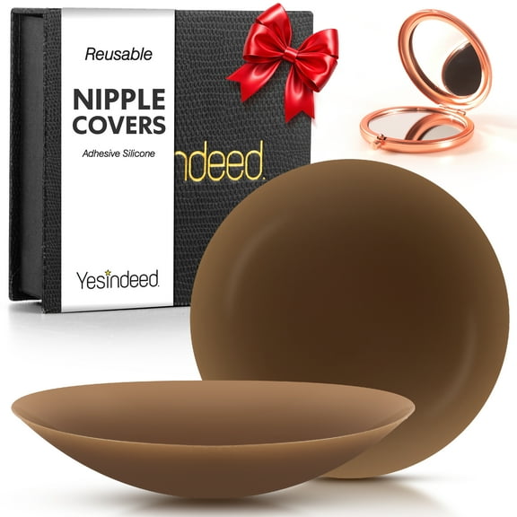 YESINDEED Nipple Covers - Hypoallergenic Silicone Pasties, Invisible Adhesive