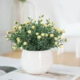 thumbnail image 4 of Gwong Decoración hogareña 1 set Artificial Chrysanthemum Flower Hermoso vívido Plástico Corte delicadamente Corte Verde Fake Potted Plant For Balcony Gwong 21068733, 4 of 6