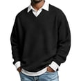 thumbnail image 2 of Sweatshirts For Men Long Sleeve Waffle Polo Shirts Loose Pullover Tops Lightweight Trendy Sweatshirts, 2 of 8