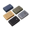 thumbnail image 3 of ITFABS Men 3-Fold Coin Purse, Canvas Wallet, Solid Color Fashion Slim Portable Card Pack, 3 of 4