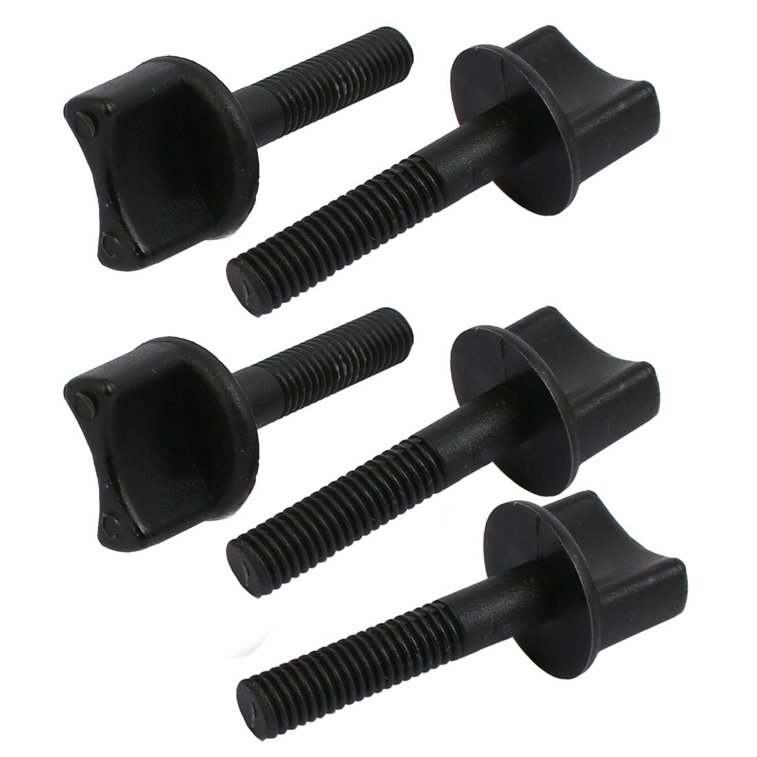5 Pcs M6x30mm Thread Nylon Thumb Driven Hand Bolt Screws Black