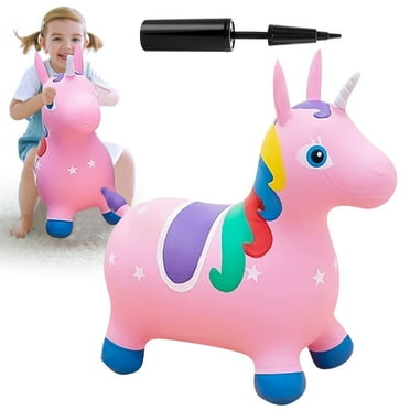 INvench Toys for Toddlers 2-4,Bouncy Horse, Inflatable Hopping Toy, Outdoor Indoor Bounce Toys for Kids Birthday Gifts