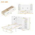 thumbnail image 3 of Queen Murphy Bed Foldable into Cabinet, Modern Wall Bed with 2 Drawers, Nightstand and USB Ports, Murphy Bed Frame for Guest Bedroom, Space-Saving, 3 of 6
