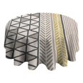 thumbnail image 4 of Round Waterproof Tablecloth 60×60 Inch, Black Lines Reusable Indoor/Outdoor Durable Table Cover for Party Kitchen Dinner Room Decor, 4 of 6
