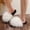 White, variant on Purple Faux Faux Fur Open Toe Slide Slippers for Women, Non-Slip Flat Casual Indoor Outdoor Slides,Size 6.5