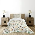 thumbnail image 4 of Ambesonne Cartoon Animal Quilted Bedspread Set 2 Pcs, Grunge African, Twin Size, Multicolor, 4 of 5