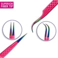 thumbnail image 4 of Precision Eyelash Extension Tweezers,Straight And Curved, with Fiber Tip, Volume & Isolation Tweezers, Japanese Stainless Steel, Unique Spotted Design (Pink Color), 4 of 8