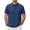 Navy, variant on Men's Shirts Round Neck Short Sleeve Solid Color Pullover T-Shirt with Split Hem, Casual Fashionable