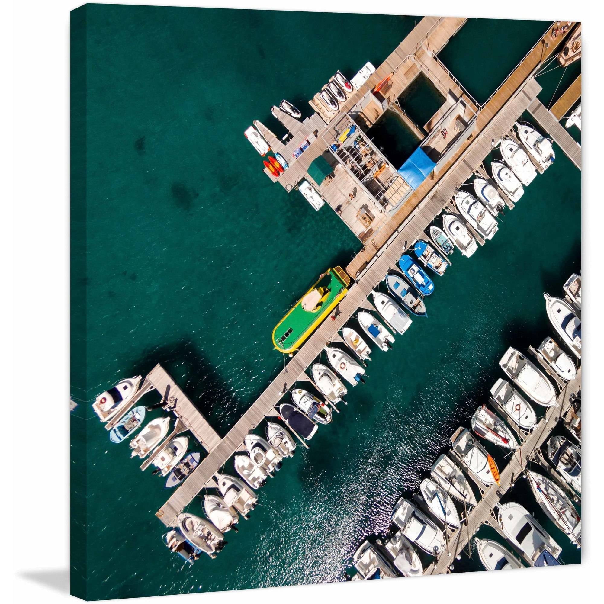Marmont Hill "Neatly Docked Boats" by Karolis Janulis Painting Print on Wrapped Canvas
