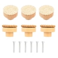 thumbnail image 5 of 6pcs Bohemian Dresser Knobs Wooden Drawer Decorative Knobs Rattan Cabinet Pulls Furniture Handles, 5 of 5