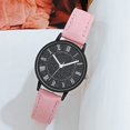 thumbnail image 3 of Simple Black Background Large Dial Glass Mirror Watch Ladies Star Quartz Watch Frosted Leather Wristwatch, 3 of 4