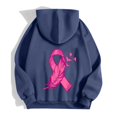thumbnail image 7 of Womens Fall Zip Up Hoodies Breast Cancer Awareness SweatshirtsSurvivor Support Shirts Women, Drawstring, Pink Ribbon Print Long Sleeve Winter Comfy Track Jackets with Pocket Royal Blue 3XL, 7 of 7