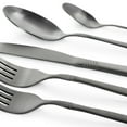 thumbnail image 5 of MegaChef Cravat 20 Piece Flatware Utensil Set, Stainless Steel Silverware Metal Service for 4 in Matte Black, 5 of 5