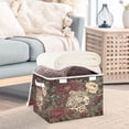 thumbnail image 5 of WOBOGO Roses Leopard Large Collapsible Storage Box Flip Lid Fabric Decorative Organizer Container Basket with Handles 16.5×12.6×11.8in, 5 of 7