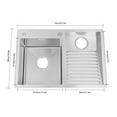 thumbnail image 2 of TFCFL Double Basins Laundry Sink Stainless Steel Laundry Sink Washing Basin Washboard basin W/ X-shaped Water Guiding Line, 2 of 16