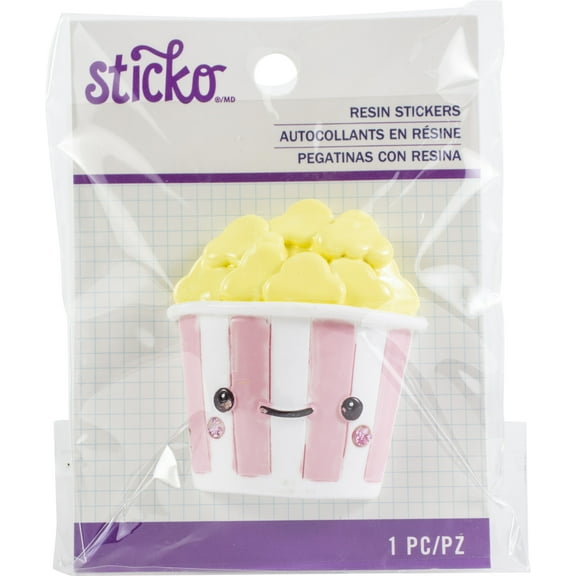 Sticko Resin Sticker-Popcorn