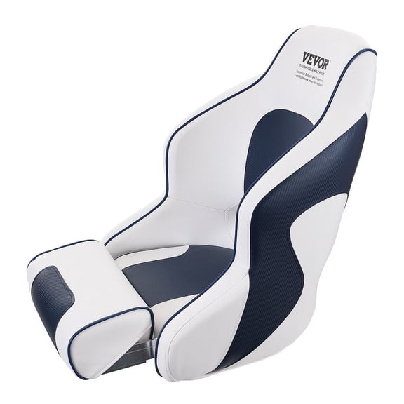 Captain Bucket Seat Boat Seat, Flip Up Boat Seat, with Thickened Sponge Padding, Flip-up Bolster Boat Captain Chair for Fishing Boat, Sightseeing Boat, Speedboat, Canoe, 1-Piece