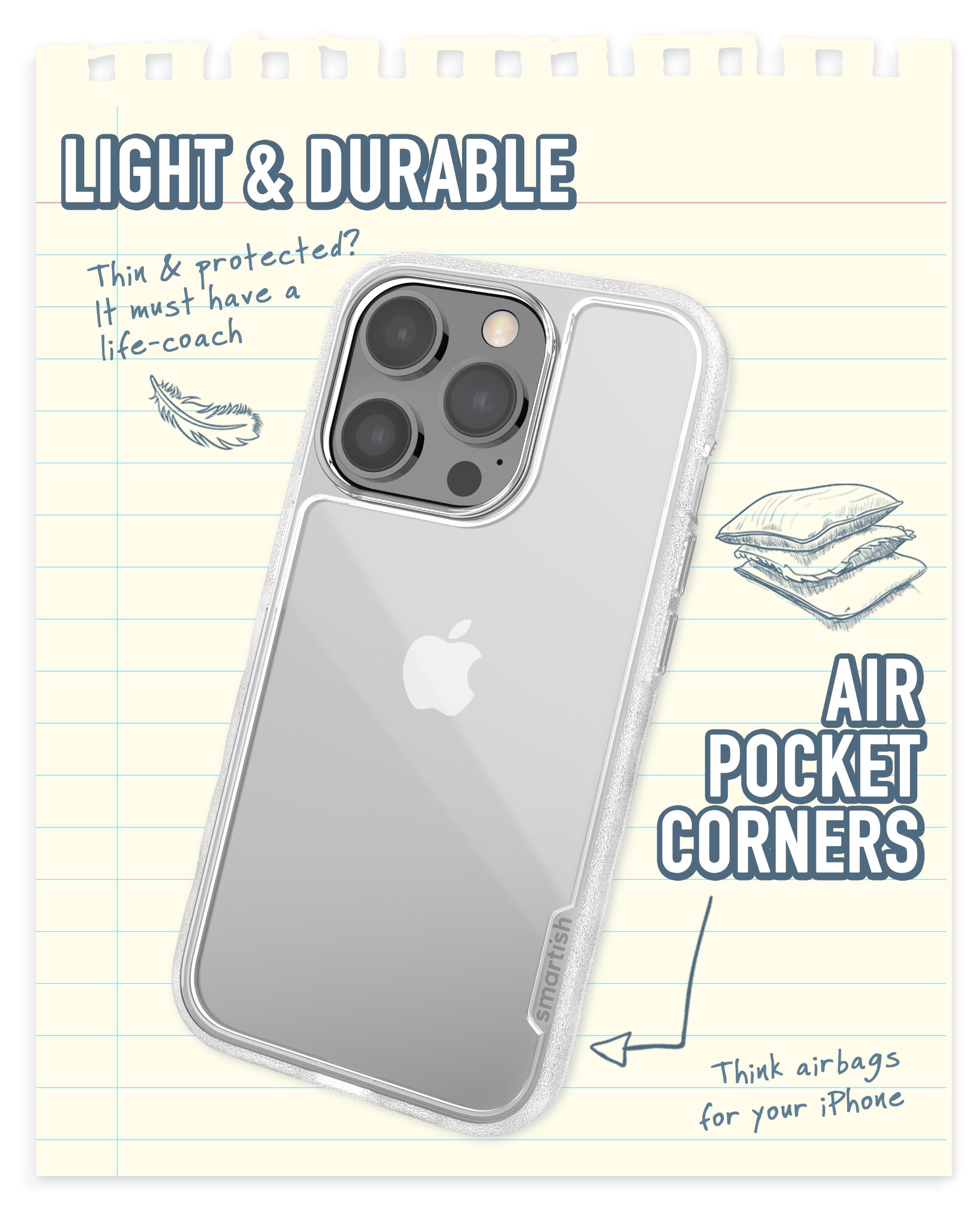 Smartish iPhone 14 Pro Max Slim Case - Gripmunk - [Lightweight + Protective] Thin Grip Cover - Nothin' To Hide